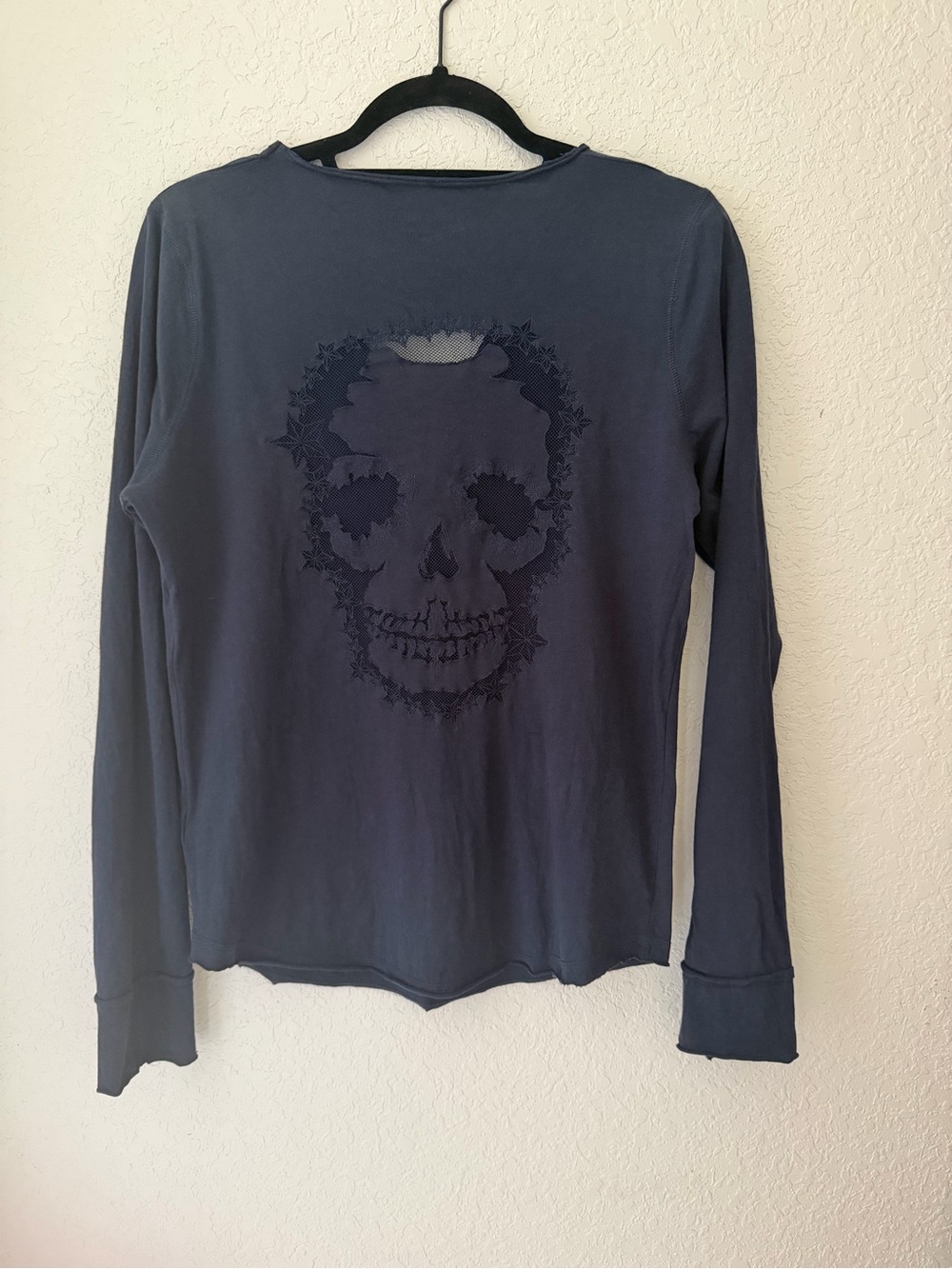 Zadig & Voltaire Black Tunisian Henley Long Sleeve Top M